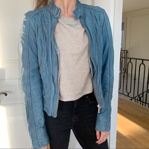Blue Genuine Leather Jacket